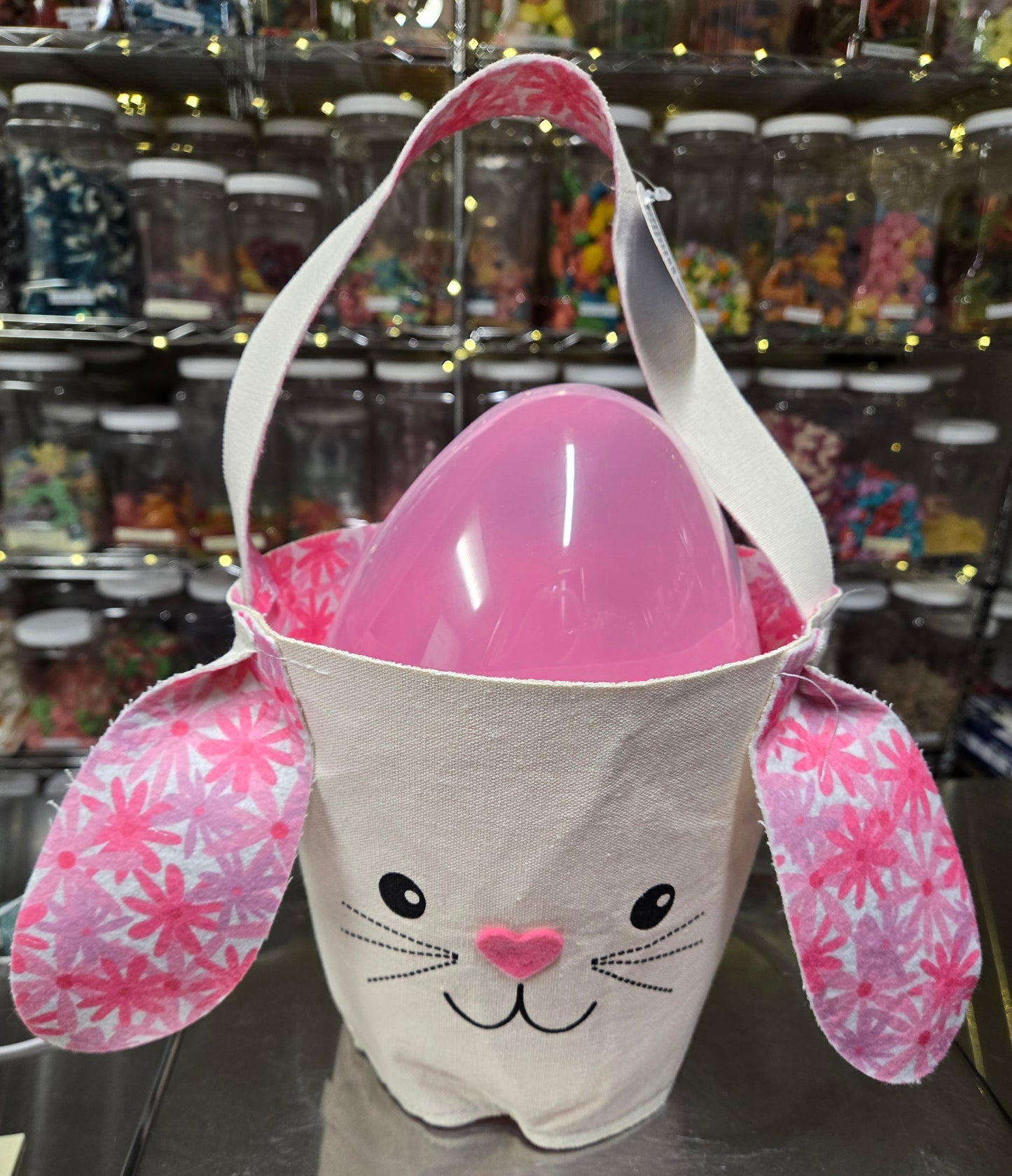 3 lb GUMMY Large Easter Egg With Fabric Bunny Bag!