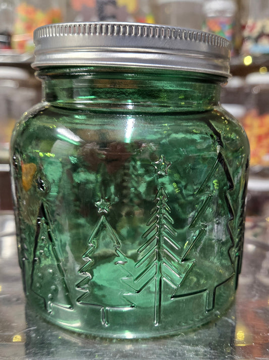 1 lb GUMMY Green Tree Glass Jar
