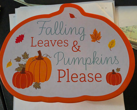 1 lb GRUB in Pumpkin Shaped Reusable Container-Falling Leaves & Pumpkins Please