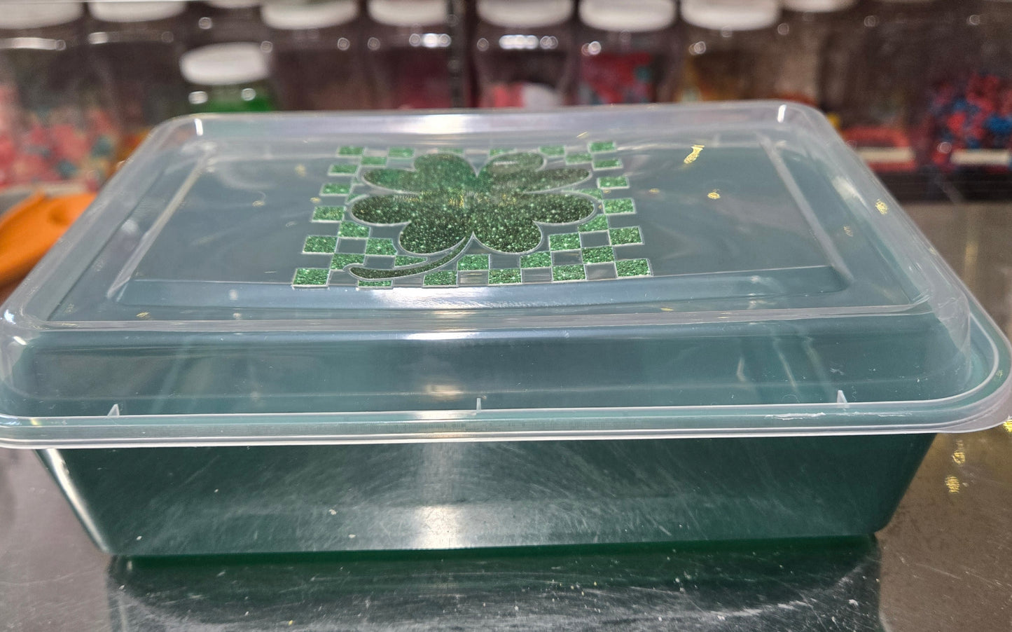 1.5 lb CHOCOLATE Reusable Container with Sticker