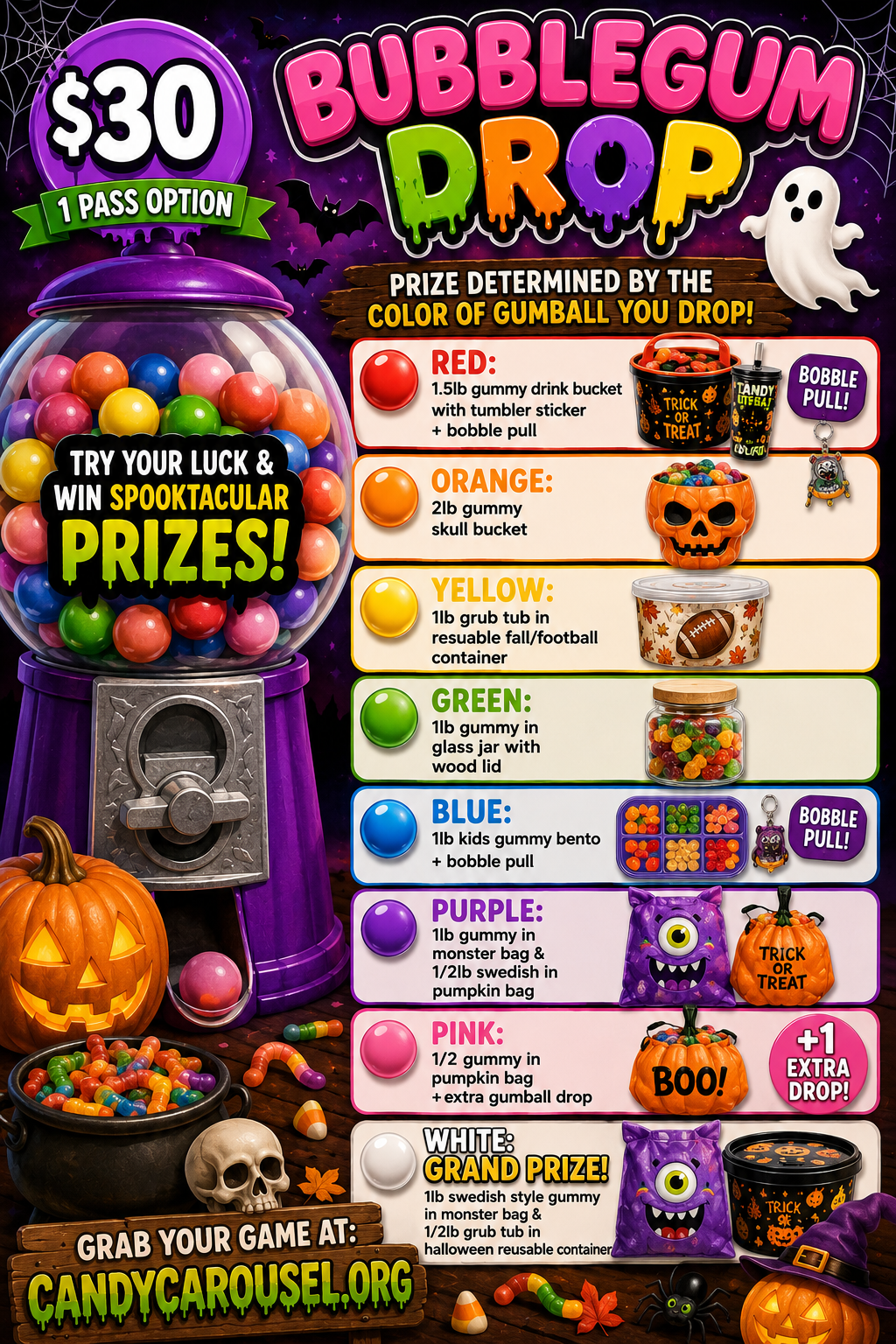 $30 GUMMY Bubble Gum Drop Game!