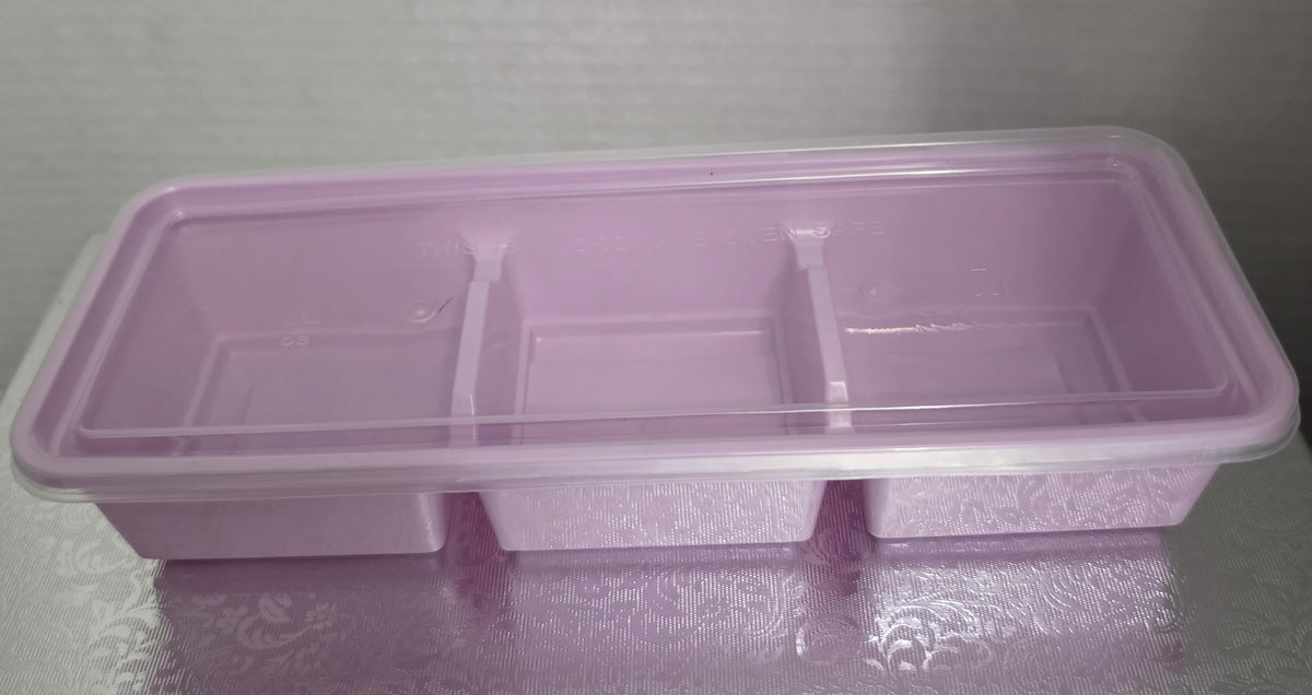 12 oz Gummy-3 Slot Reusable Snack Containers-3 Colors