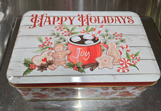 2 lb GUMMY Happy Holidays Gingerbread Cookie TIN!