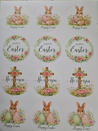 1  lb CHOCOLATE Easter Reusable Container with Round Easter Sticker