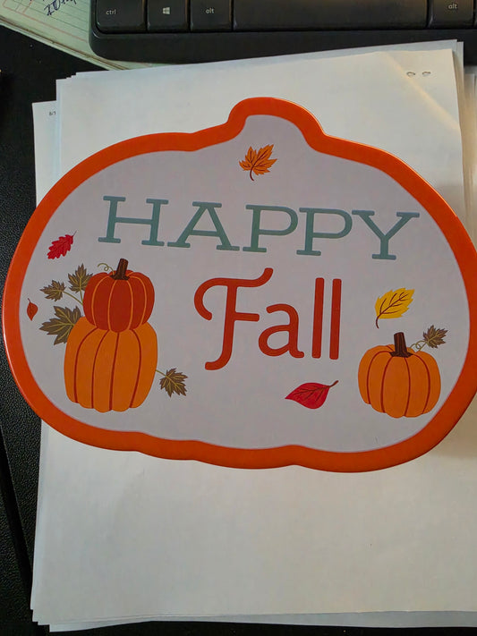 1 lb Gummy "Happy Fall" Small Pumpkin Shaped Reusable Container with Lid