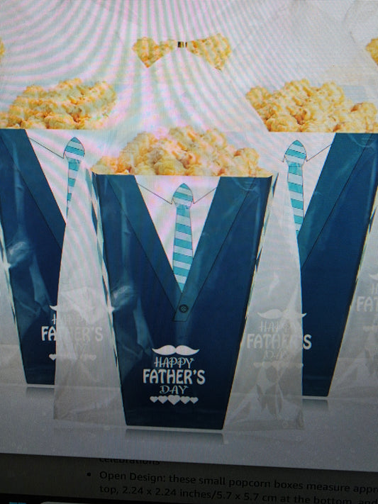 1 LB GUMMY Father's Day Tie Popcorn Box-Wrapped with Tongs